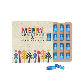 Täfelchen Adventskalender ECO, Graspapier, Papier Inlay, share Schokotäfelchen