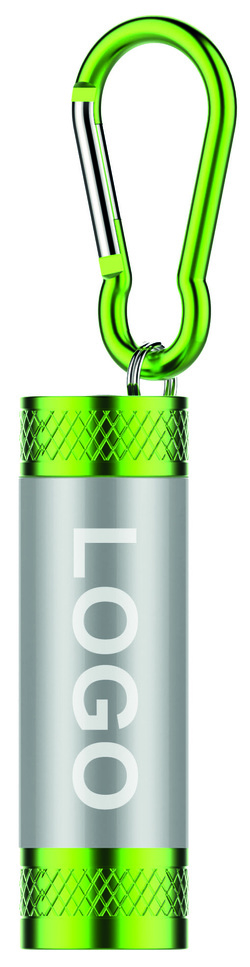 Taschenlampe für den Schlüsselbund mit leuchtendem Logo