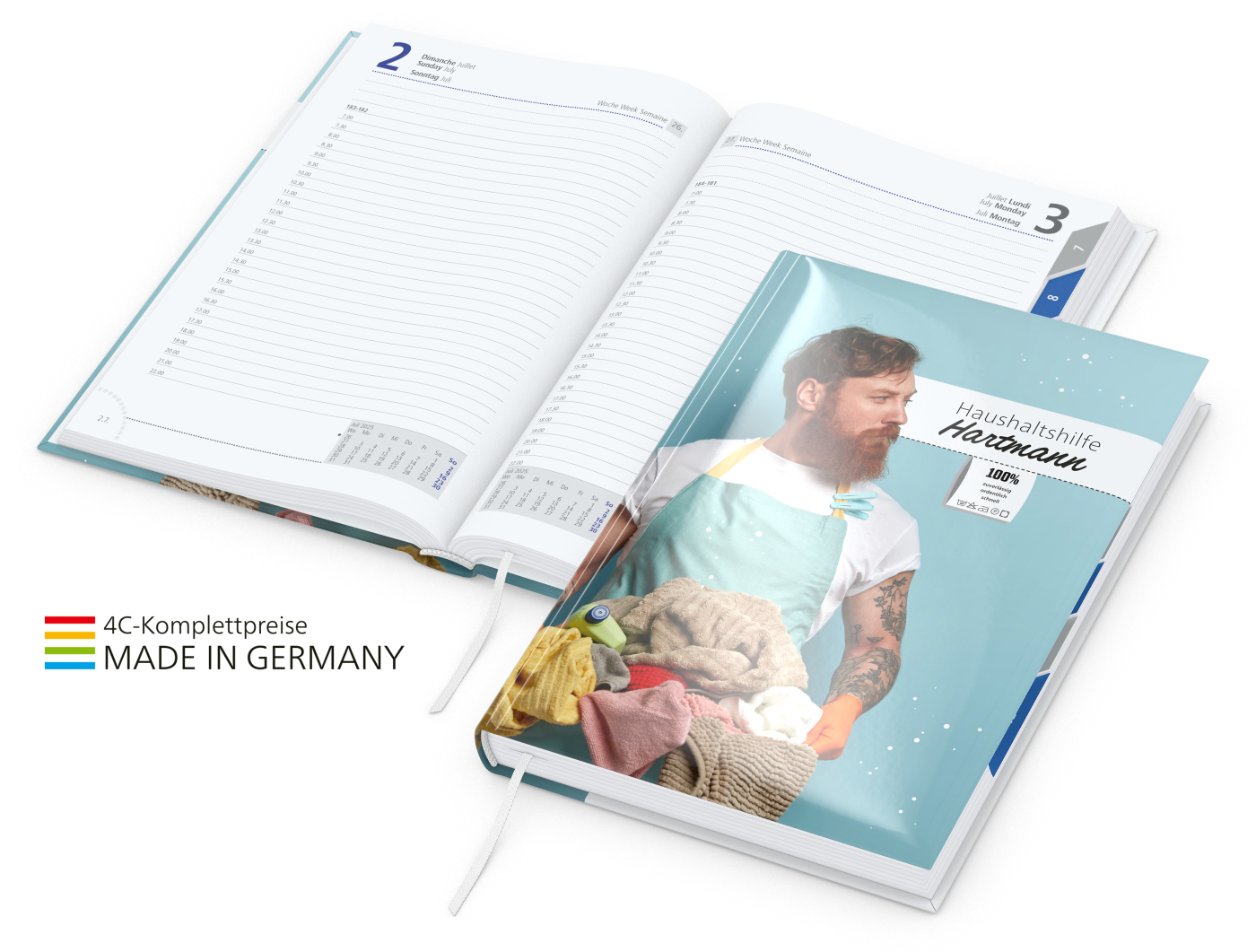 Buchkalender Manager Register Bestseller inkl. 4C-Druck, gloss-individuell