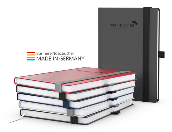Notizbuch Vision-Book White Bestseller A4, dunkelblau inkl. Kupfeprägung