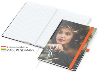 Match-Book White Bestseller A4 Cover-Star matt-individuell, orange