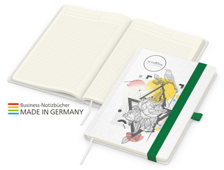 Notizbuch Match-Book Creme Beseller A4 Natura individuell, grün