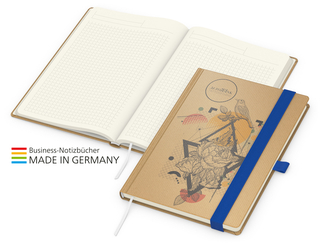 Notizbuch Match-Book Creme Bestseller Natura braun-individuell  A5, mittelblau