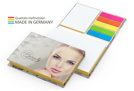 Kombi-Set Prag White Bestseller Bookcover gloss-individuell, Farbschnitt gelb