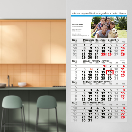 4-Monatskalender Mega 4 Post Bestseller (Einblatt)
