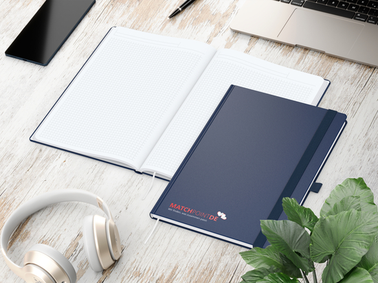 Notizbuch Vision-Book White A4 Bestseller inkl. Siebdruck-Digital