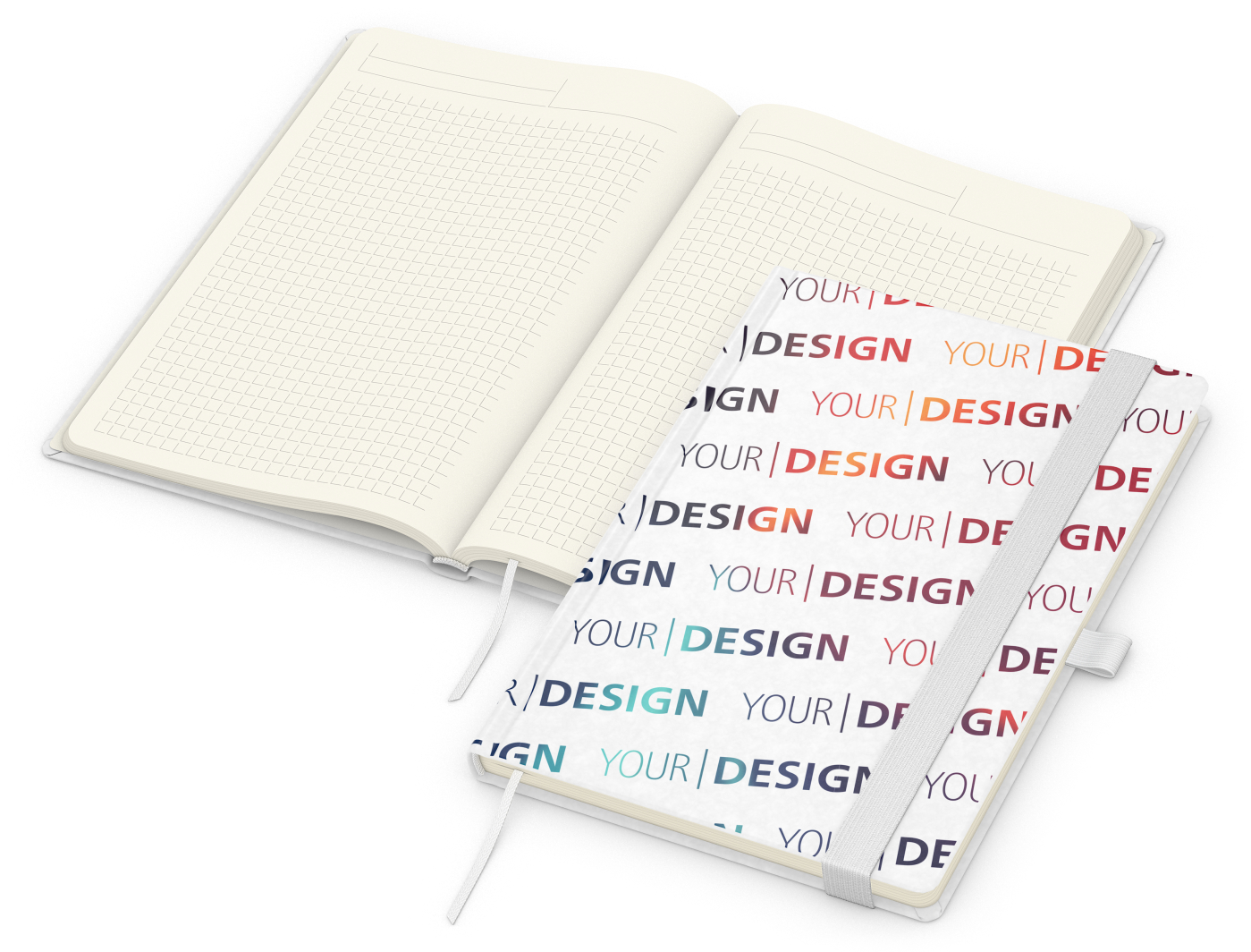 Notizbuch Match-Book Creme Bestseller, A5, Natura, individuell, weiß