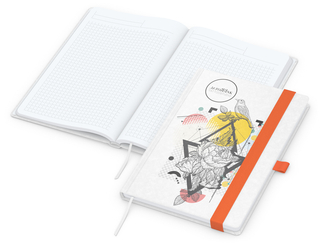 Notizbuch Match-Book White Bestseller, A5, Natura, individuell, orange