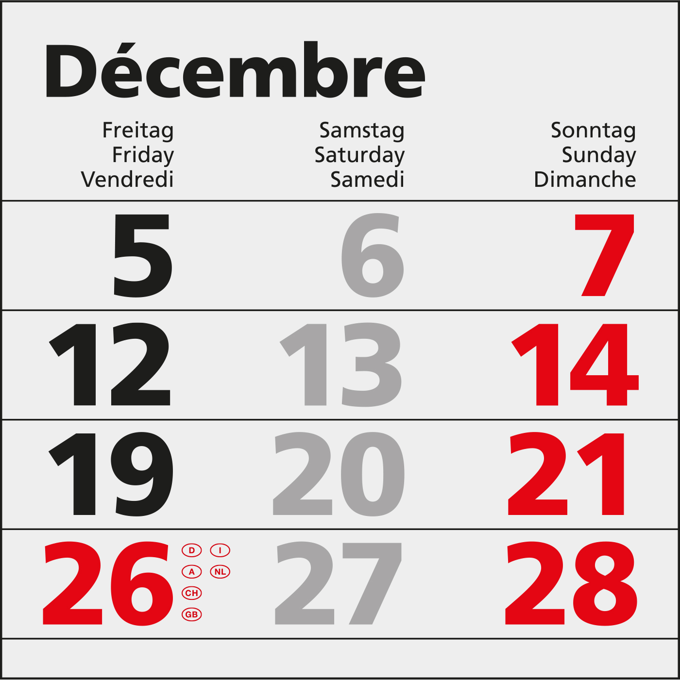 4-Monatskalender Mega 4 Bestseller (Einblatt)