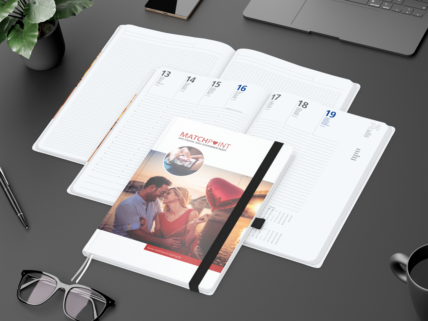 Wochenplaner Match-Hybrid White Bestseller, A4, Cover-Star gloss, schwarz