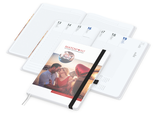 Wochenplaner Match-Hybrid White Bestseller, A4, Cover-Star gloss, schwarz