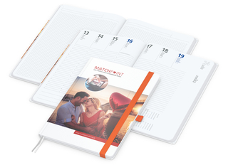 Wochenplaner Match-Hybrid White Bestseller, A4, Cover-Star gloss, orange