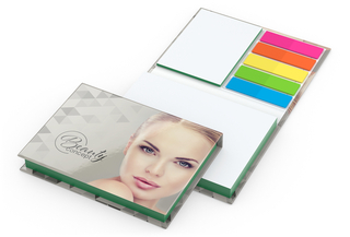 Haftnotiz-Set Prag Bookcover White Bestseller, matt-individuell, Farbschnitt grün