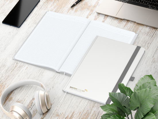 Notizbuch Vision-Book White Bestseller, A4, weiß inkl. Goldprägung
