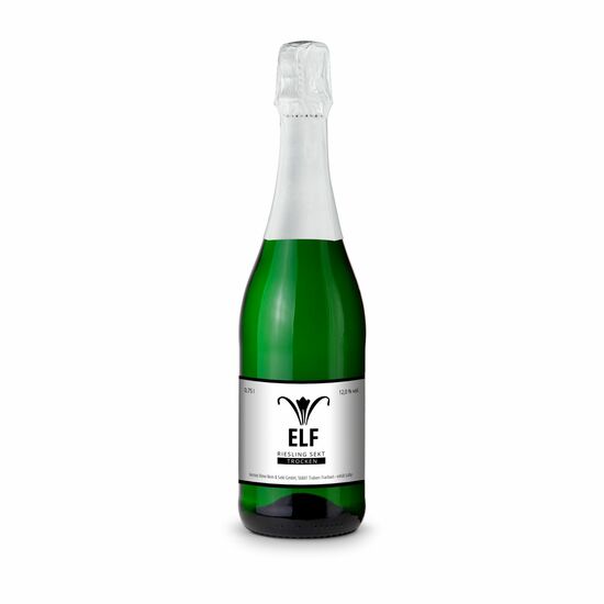 Sekt - Riesling - Flasche grün - Kapselfarbe Weiß, 0,75 l 2K1907c