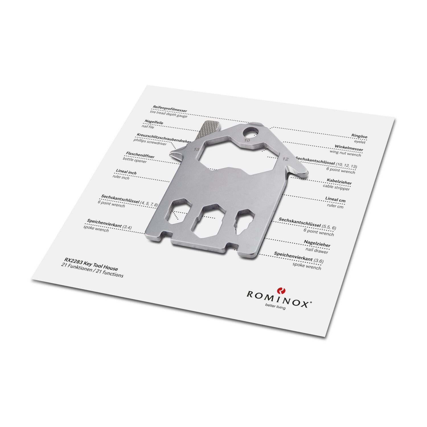 ROMINOX® Key Tool House (21 Funktionen) Danke 2K2103i