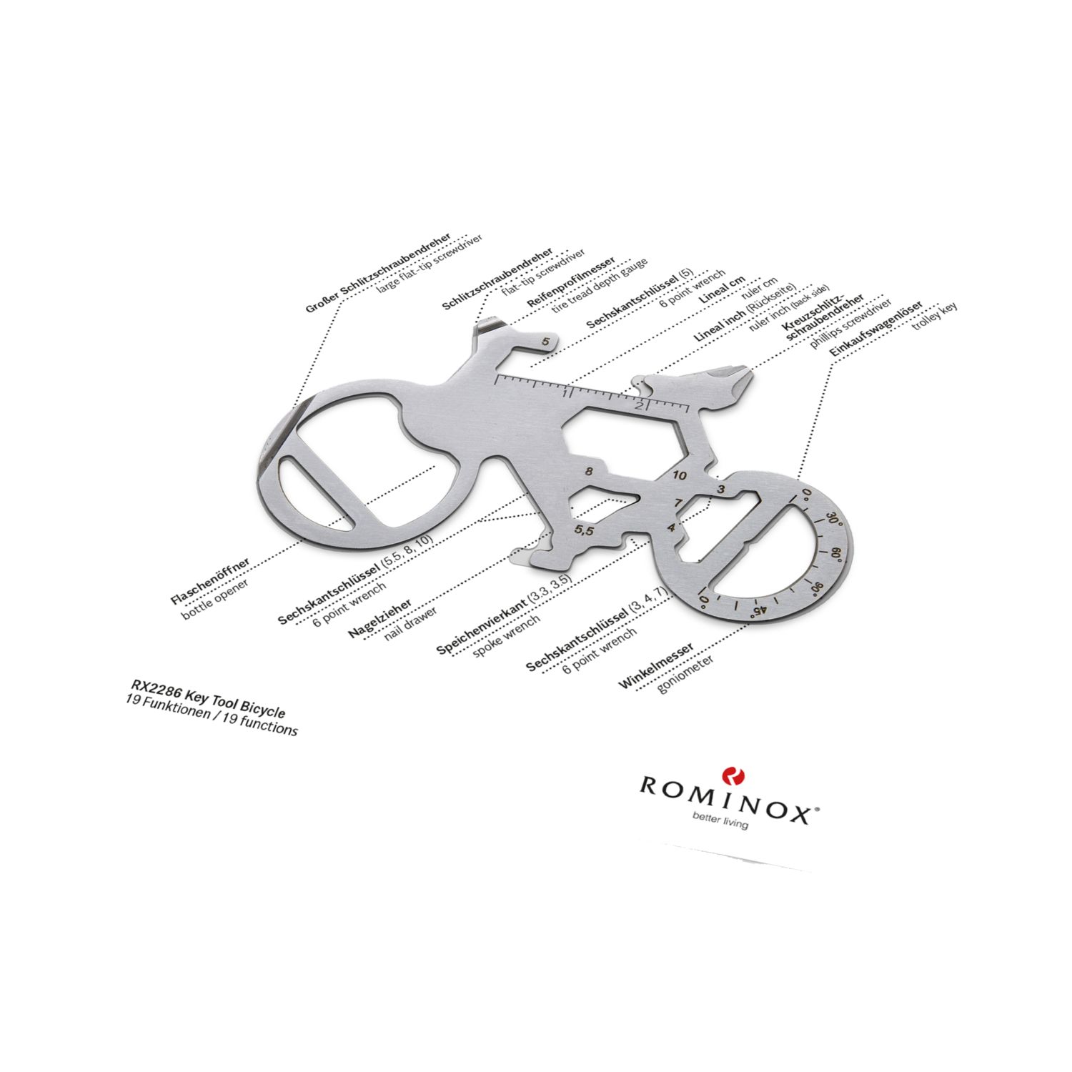 ROMINOX® Key Tool Bicycle (19 Funktionen) Große Helden 2K2106l
