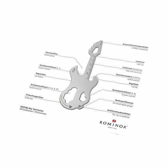 ROMINOX® Key Tool Guitar (19 Funktionen) Viel Glück 2K2109k