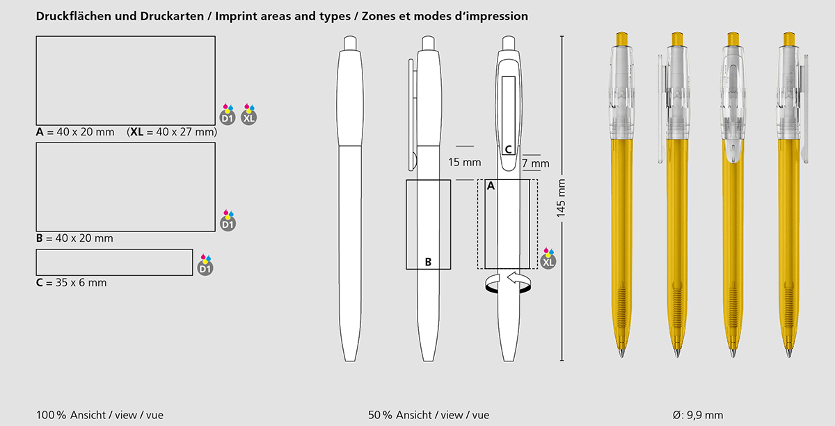 Klio-Eterna - Klix transparent - Druckkugelschreiber