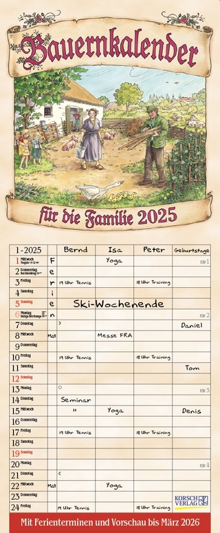 Bauernkalender für die Familie