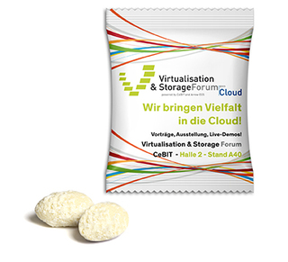 Mandeln im Werbetütchen 12 g Kokos Standard-Folie weiß