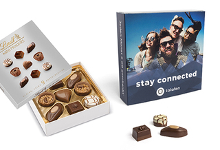 Lindt Mini Pralinés im Werbeschuber 51,2 g Silber