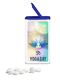 FlipTin 36 g Traubenzuckertabletten Dose: blank, Deckel: blau-transparent