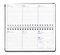 Taschenkalender "Horizontal" im Format 17 x 8 cm, deutsches Kalendarium Grau/Blau, 144 Seiten, Wire-O-Bindung, Eckenperforation, Deckelpaar Fashion mittelgrau