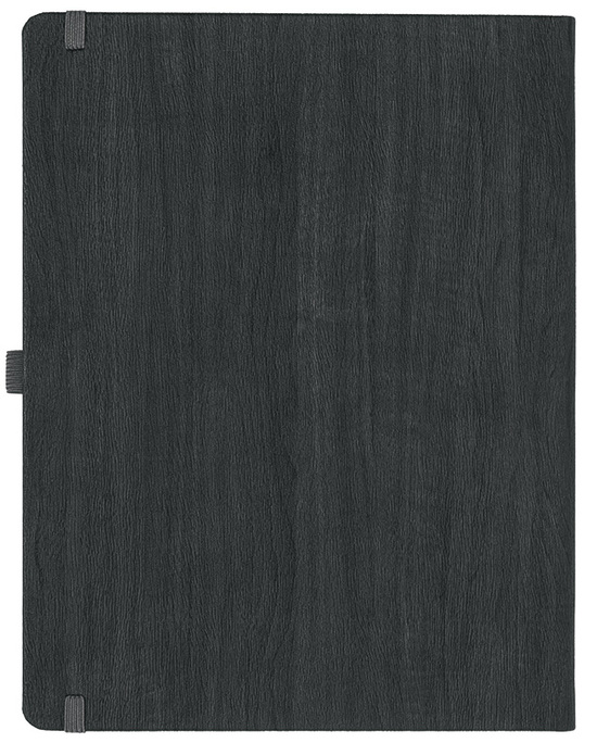 Notizbuch Style Large im Format 19x25cm, Inhalt kariert, Einband Woody in der Farbe Charcoal