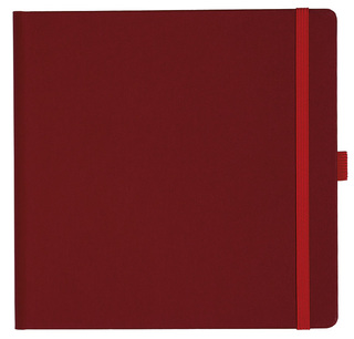 Notizbuch Style Square im Format 17,5x17,5cm, Inhalt blanco, Einband Fancy in der Farbe Ruby Red