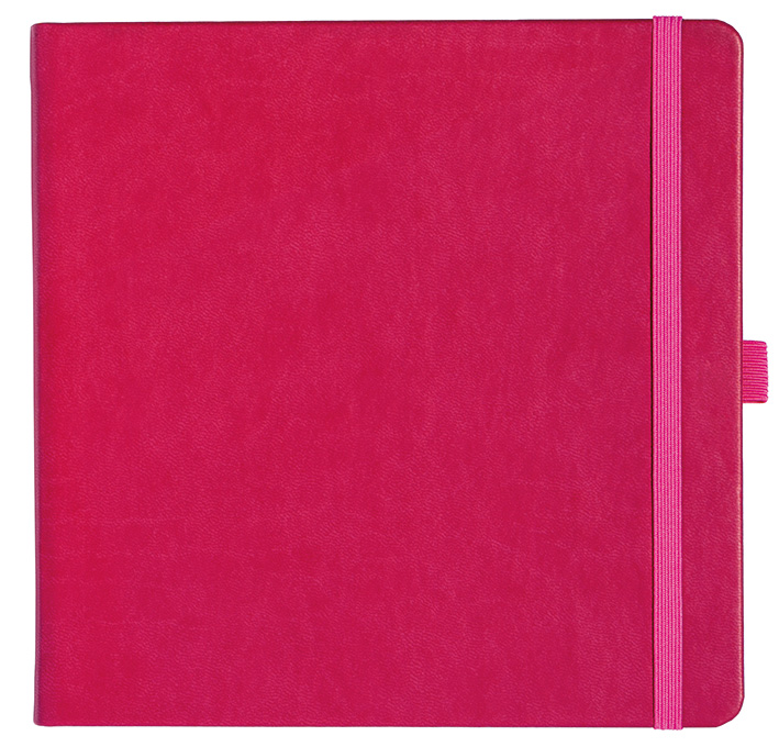 Notizbuch Style Square im Format 17,5x17,5cm, Inhalt blanco, Einband Slinky in der Farbe Pink