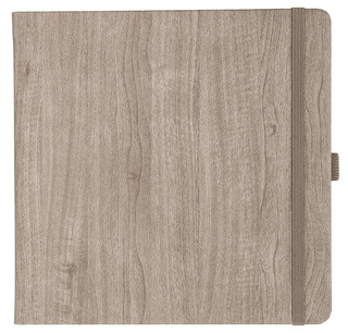 Notizbuch Style Square im Format 17,5x17,5cm, Inhalt blanco, Einband Woody in der Farbe Sludge