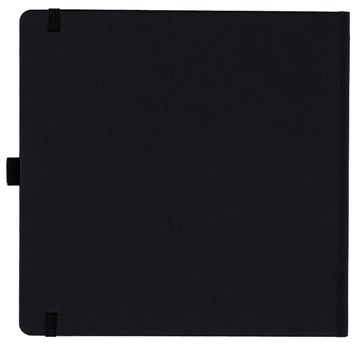 Notizbuch Style Square im Format 17,5x17,5cm, Inhalt kariert, Einband Fancy in der Farbe Black