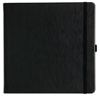 Notizbuch Style Square im Format 17,5x17,5cm, Inhalt liniert, Einband Slinky in der Farbe Black