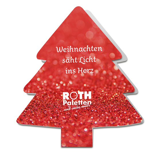 Klappkärtchen Tannenbaum - Druck individuell 4/4-c