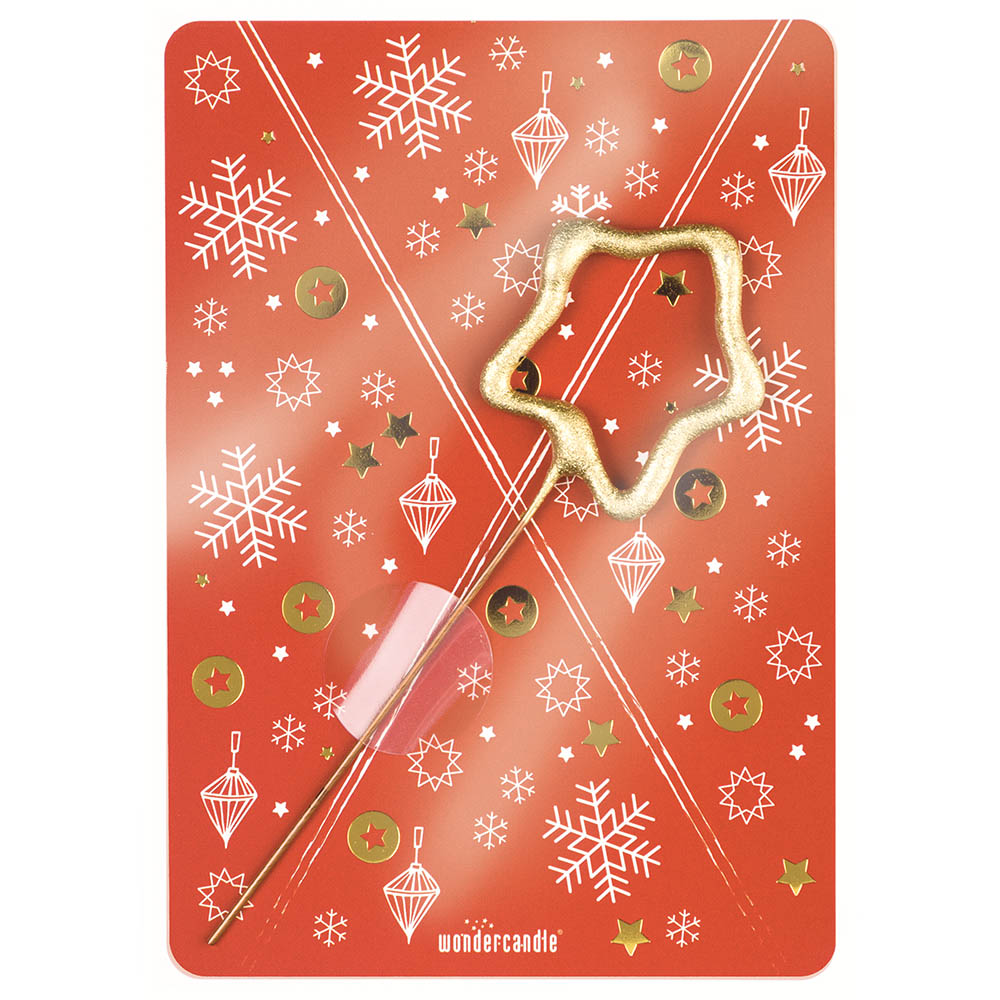 Wondercandle Mini mit Wondercard  - Stern, gold