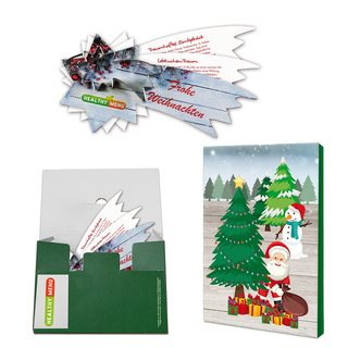 Backförmchen mit Rezeptblock Komet - in weihnachtlicher Mappe (mit 2c-Logoeindruck)