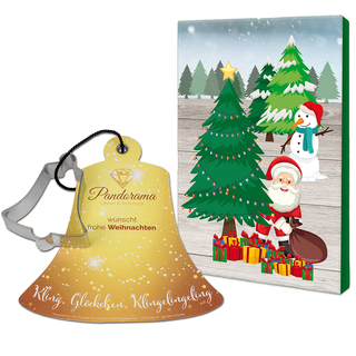 Backförmchen mit Rezeptblock Glocke - in weihnachtlicher Mappe (neutral)