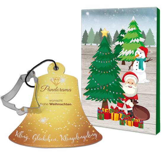 Backförmchen mit Rezeptblock Glocke - in weihnachtlicher Mappe (neutral)