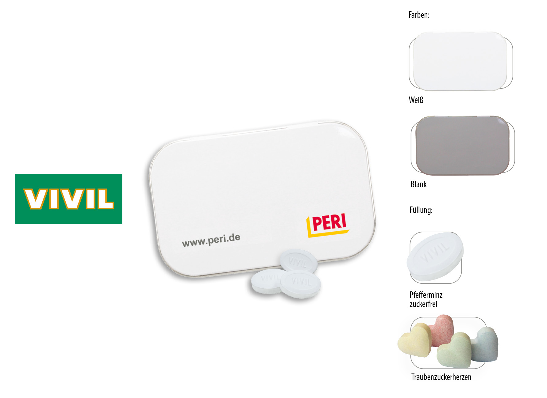 Klapp-Dose-96, Inhalt: VIVIL Extra Strong, zuckerfrei (Dose)