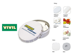 Klick-Dose-75, Inhalt: Bunte Fruchtdragees gemischt (Dose) ca. 45 g