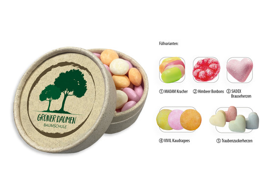 Runddose 89 Graspapier, Inhalt: Himbeer Bonbon