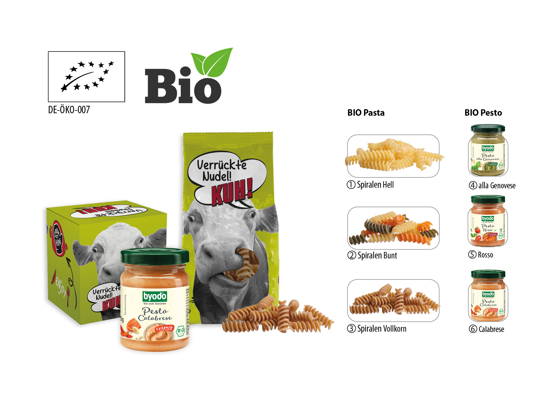 BIO Pasta im Bodenstandbeutel, Inhalt: Bio Spiralen Hell 14231 ca. 200 g