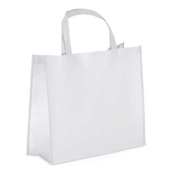 R-PET Tragetasche aus laminiertem Non Woven 40 x 16 x 35cm 105g/m²