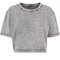 Ladies` Acid Washed Cropped Tee
