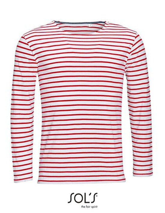 Men`s Long Sleeve Striped T-Shirt Marine