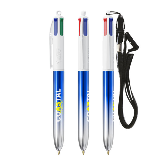 BIC® 4 Colours® Bicolor + Umhängeband